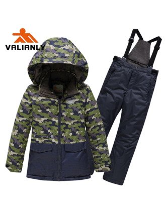 Pilkas 2 dalių žieminis VALIANLY kombinezonas 110-140