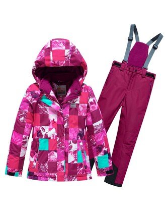 Rožinis 2 dalių žieminis VALIANLY kombinezonas mergaitei 140-170