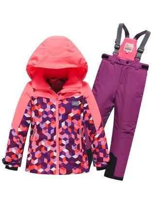 Violetinis 2 dalių Valianly žieminis kombinezonas 116-146 Violetinis 2 dalių Valianly žieminis kombinezonas 116-146