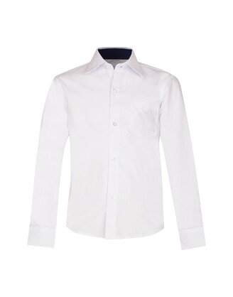 Balti, siaurinto modelio marškiniai ilgomis rankovėmis 164-180 d.