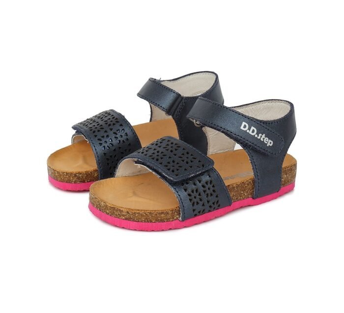 Tamsiai mėlynos atviru užkulniu basutės kamštiniu padu 25-30 d. AC051741BM - Image 6