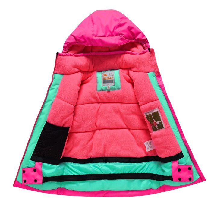 2 dalių rožinis Valianly žieminis kombinezonas 128-158 - Image 4