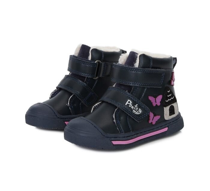 Mėlyni batai su dirbtinio kailio pamušalu 22-27 d. DA07-3-832B - Image 6