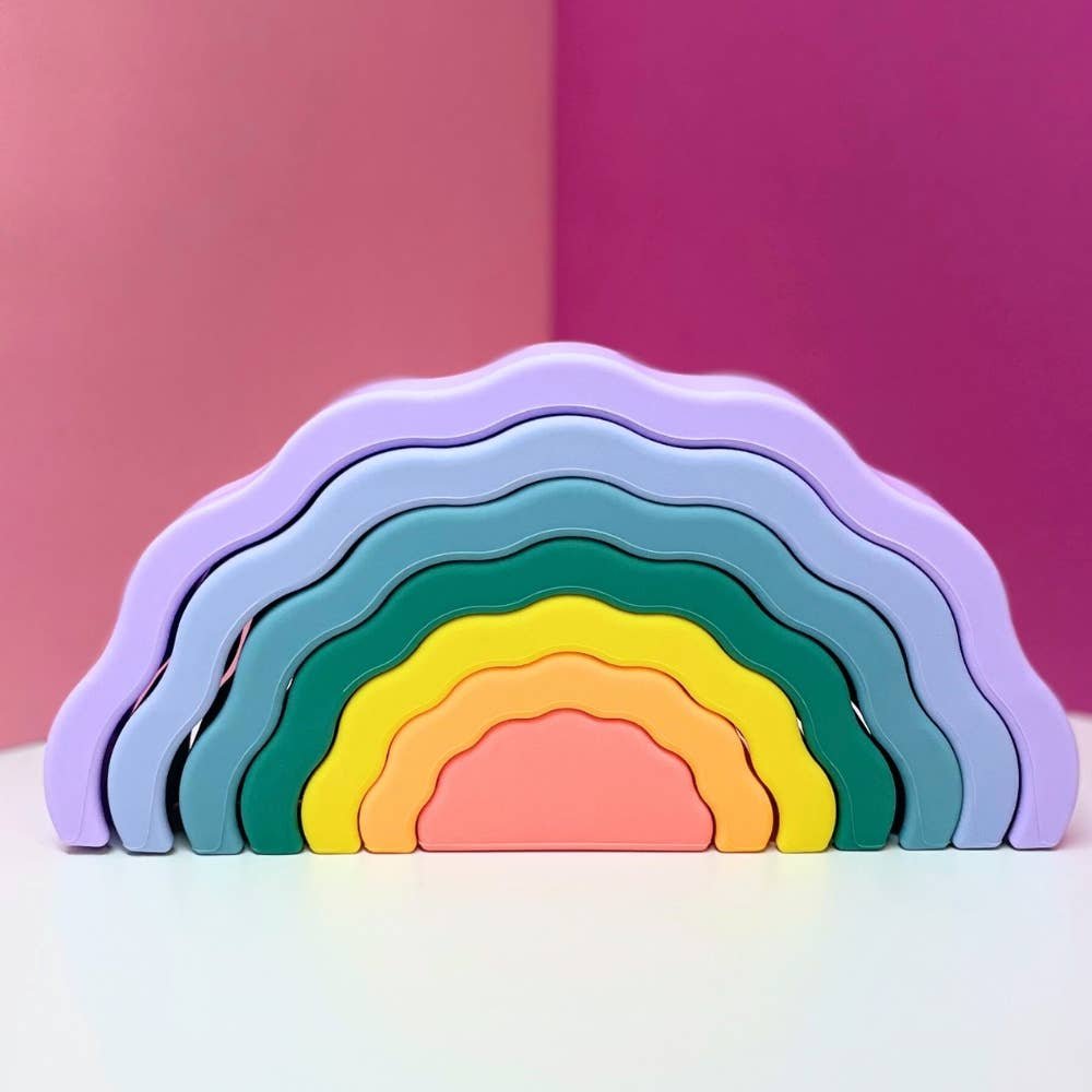 jouet-dveil-montessori-arc-en-ciel-empilable-9 Montessori silikoninė vaivorykštė - Image 1