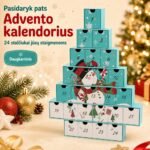 Kalėdinis Advento kalendorius su 24 stalčiukais „Sniego senis“