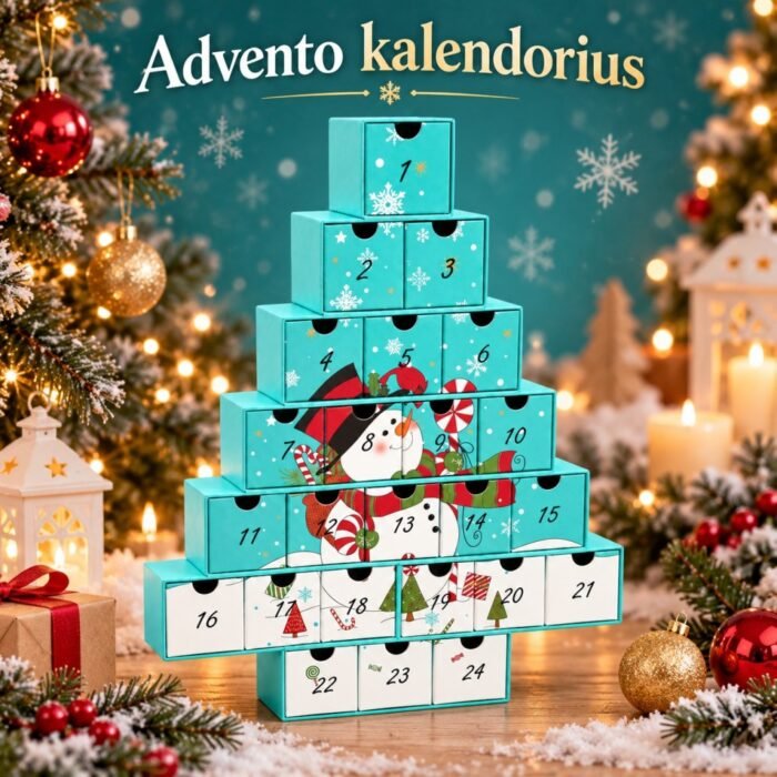 Kalėdinis Advento kalendorius su 24 stalčiukais „Sniego senis“ - Image 4